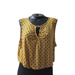 Anne Klein Sleeveless Keyhole Floral Print Top Size XL